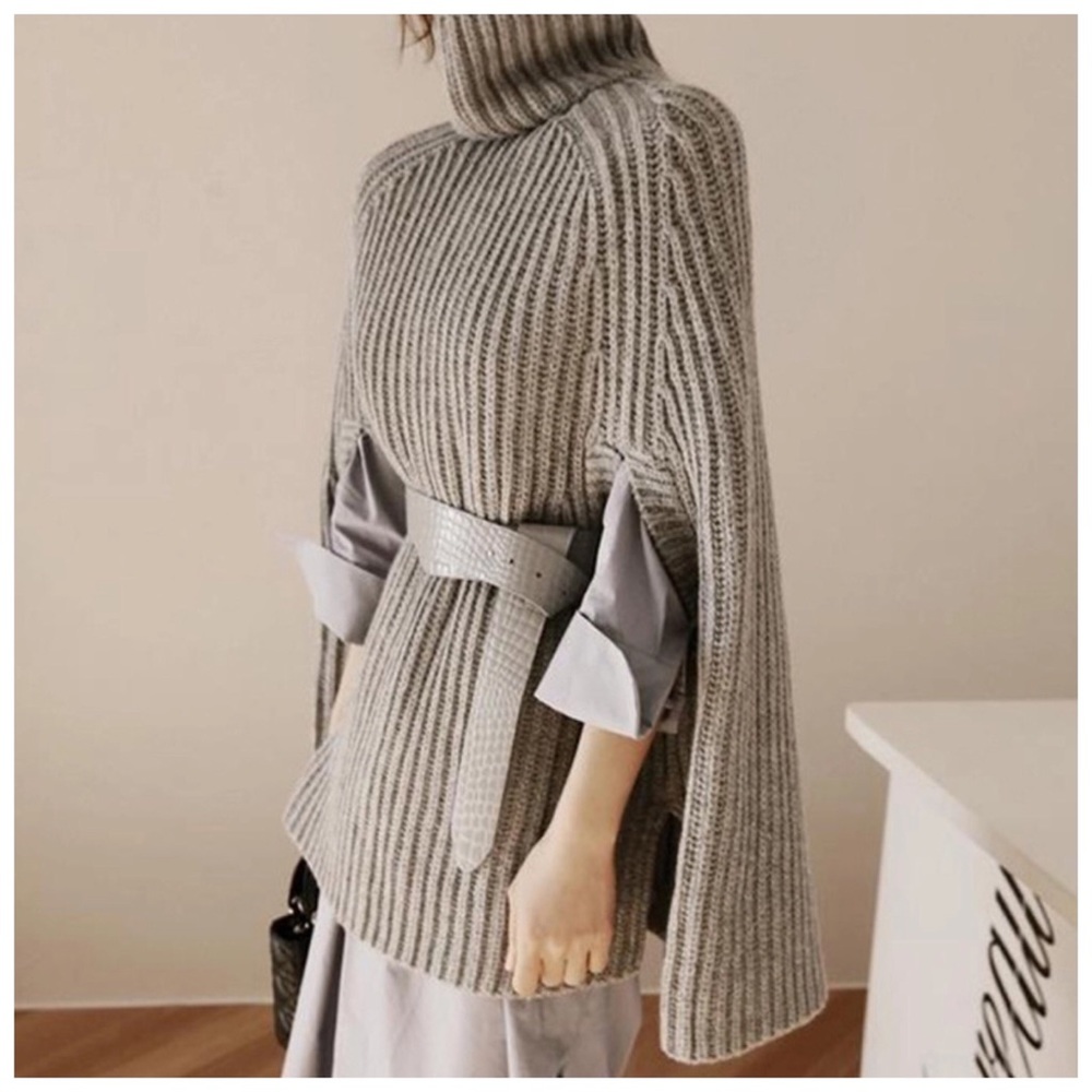 🌺 The Tosca Turtleneck Sweater Cape - Picture 6 of 8